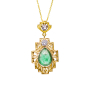 vintage-cabachon-emerald-diamond-yellow-gold-funky-pendant-necklace-2