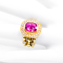 unsigned-yellow-gold-pink-stone-diamond-halo-tri-band-ring-2
