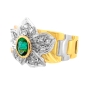 unsigned-estate-emerald-flower-diamond-white-yellow-gold-ring-1