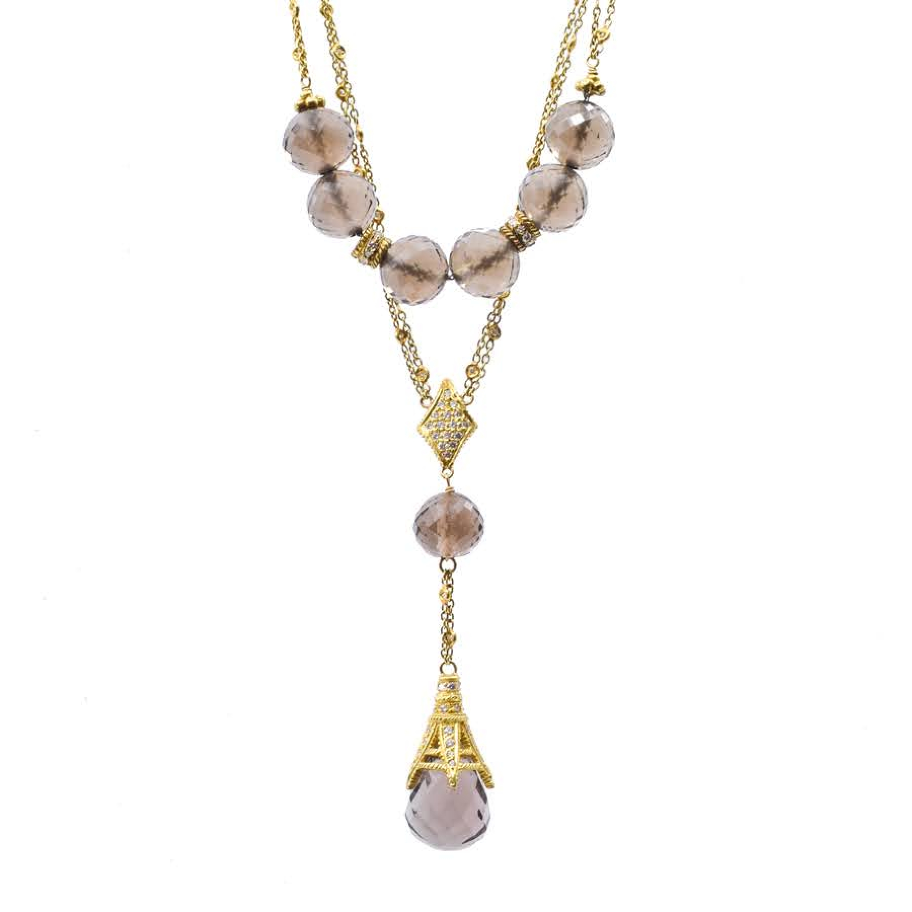 Doris Panos Smokey Quartz and Diamond Necklace - DUET Curated Consignment™