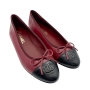 chanel-burgundy-black-lambskin-flats