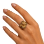 18k-yellowgold-citrine-browndiamonds-flower-ring